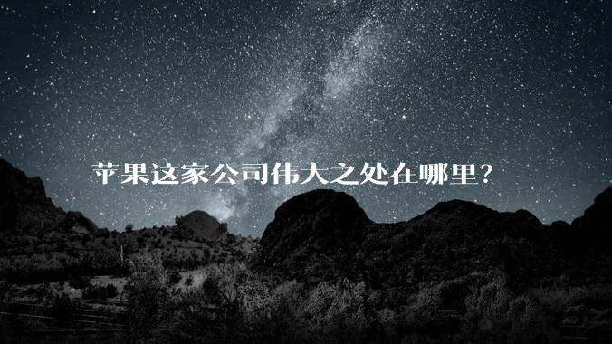 苹果这家公司伟大之处在哪里？