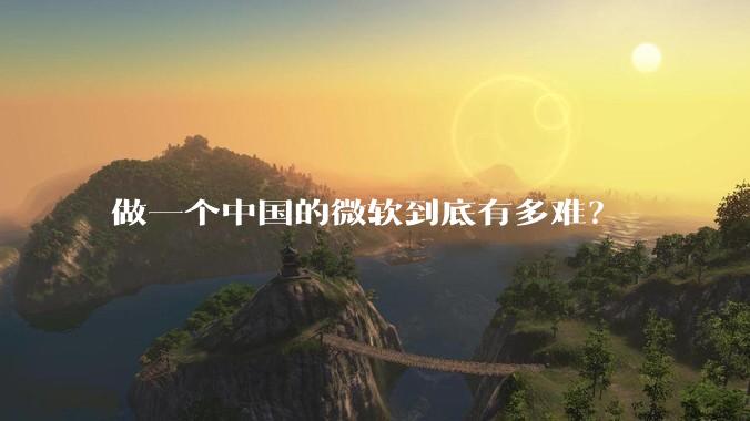 做一个中国的微软到底有多难？